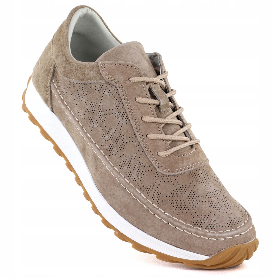 Dámské semišové kožené polobotky světle hnědé Sergio Leone SP001 40