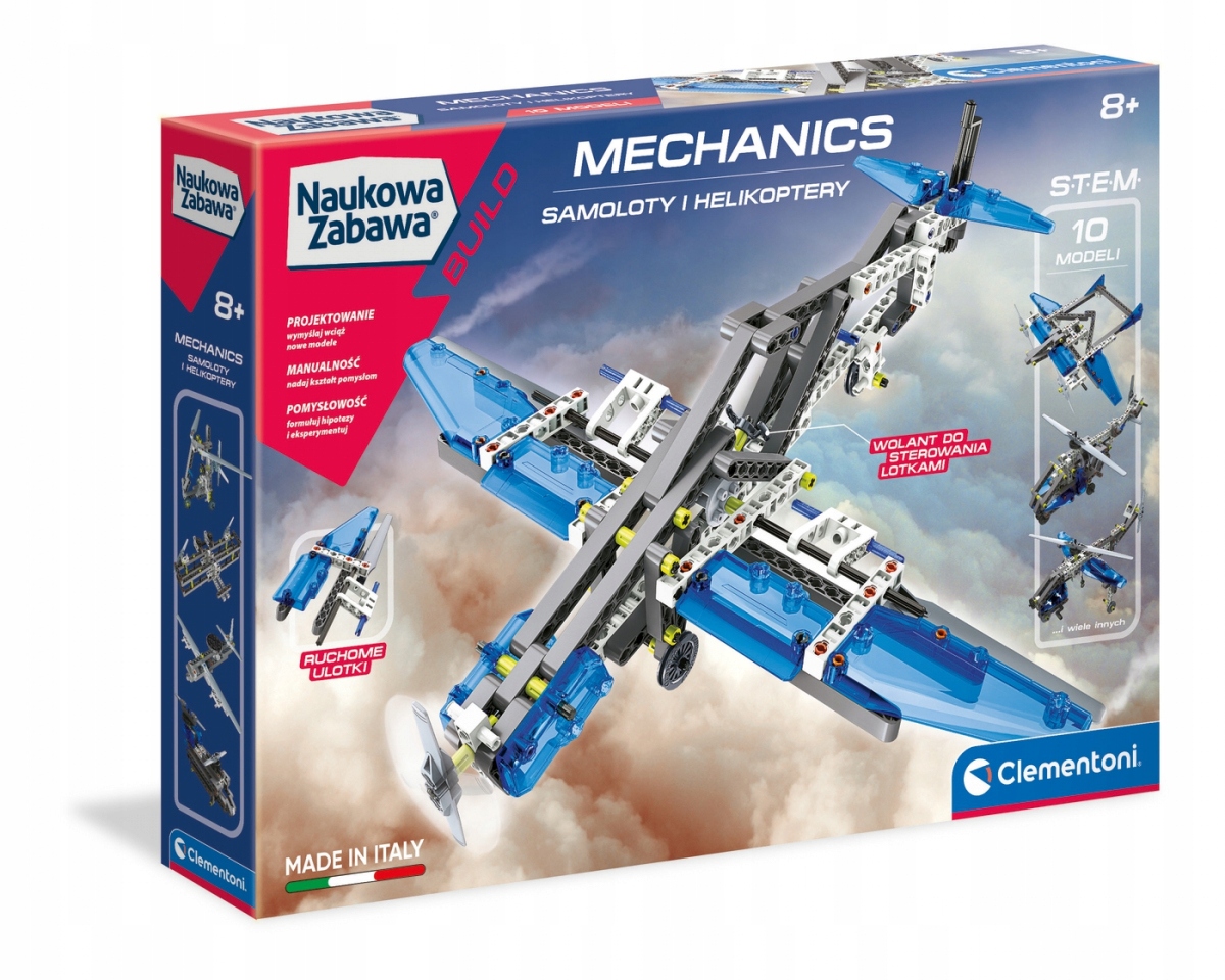 Laboratorium mechaniki - Samoloty i helikoptery Clementoni 200 elementów