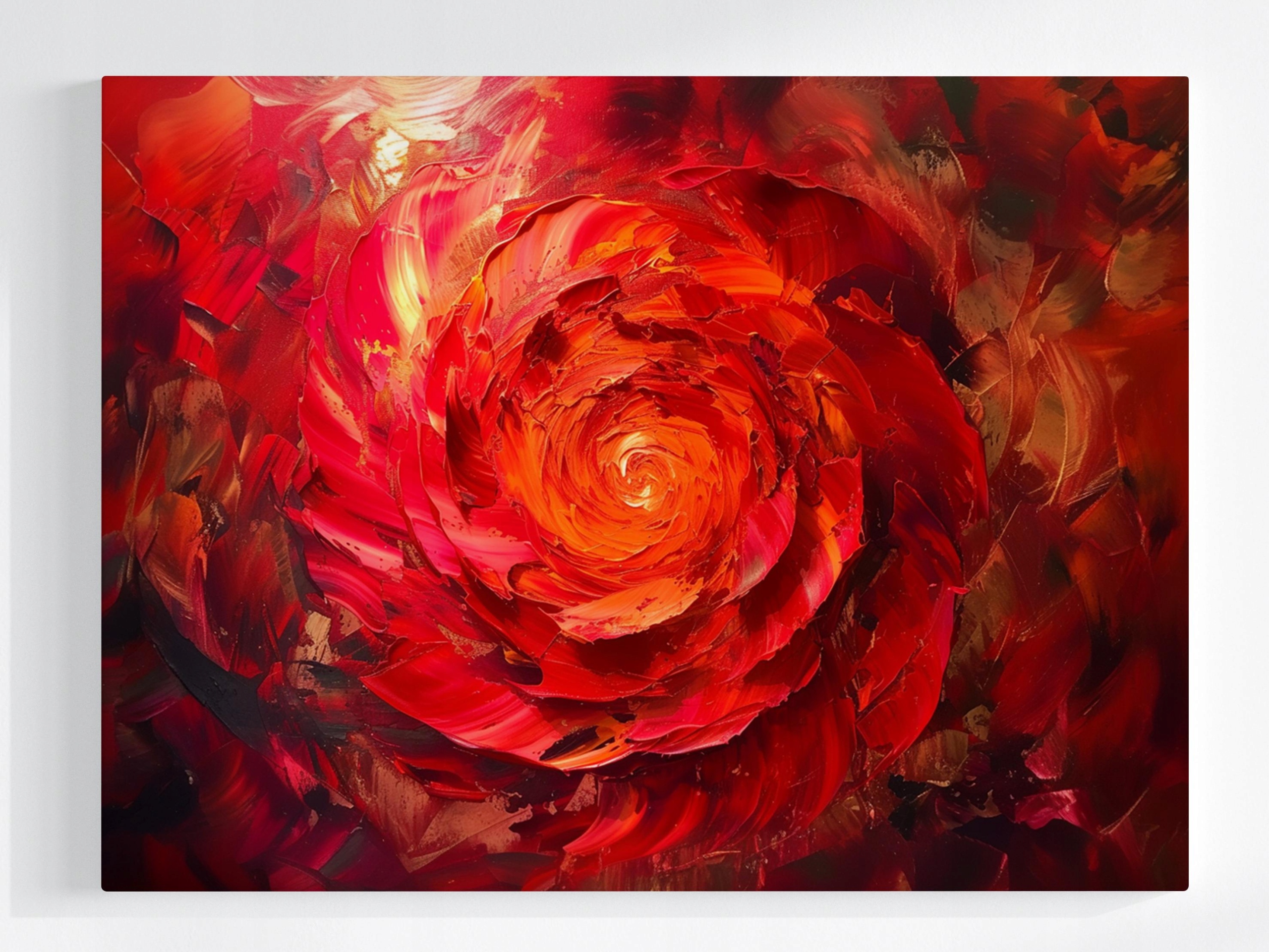 Obraz Na Plátně Canvas Malířství Abstrakce Květ Červená Růže 100x75