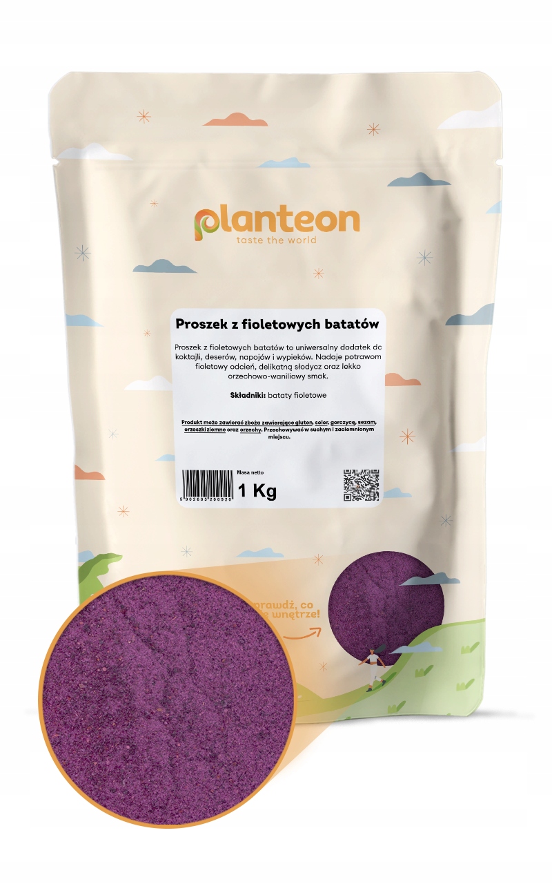 Proszek z fioletowych batatów 1kg Mielony Słodki Fioletowy Batat superfood