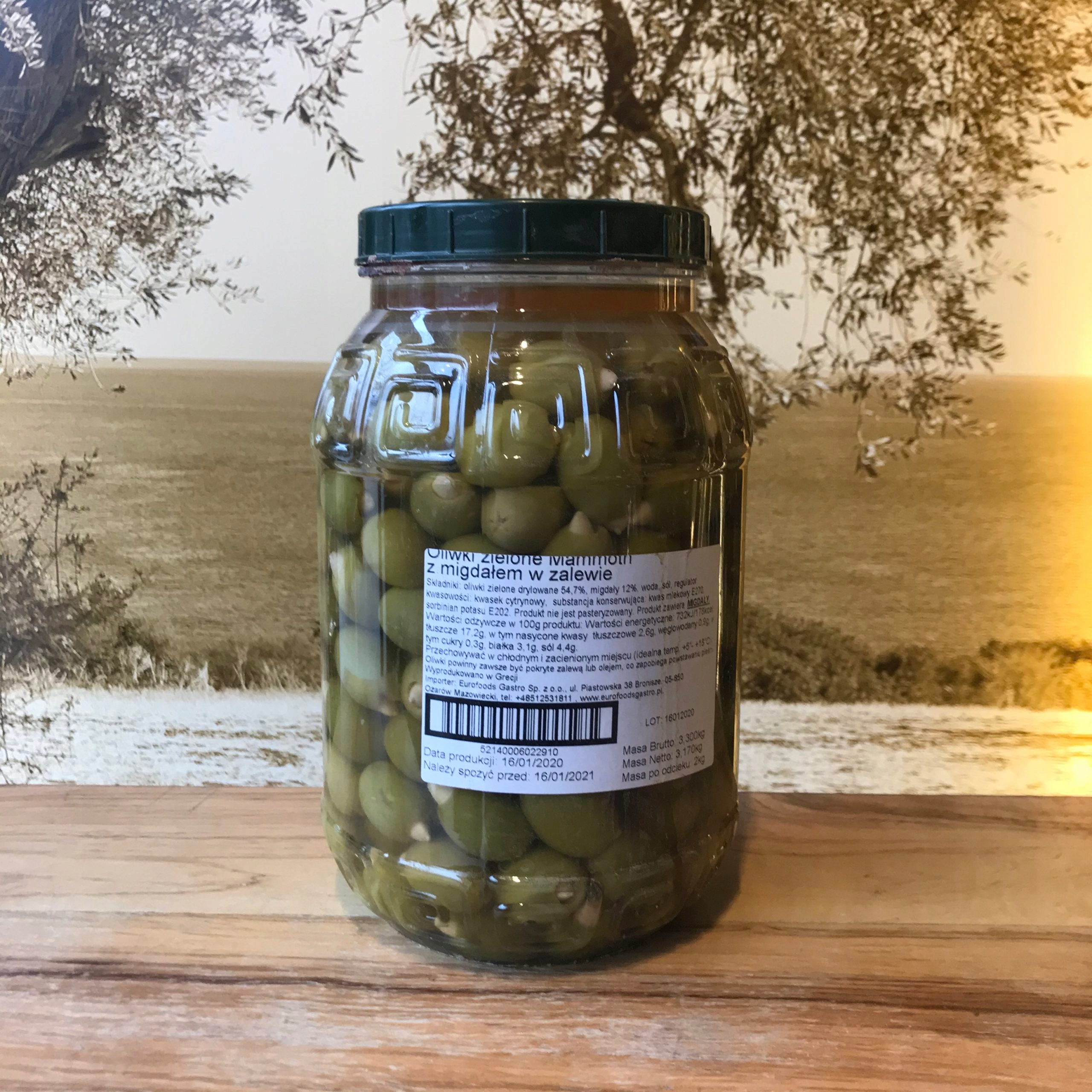 

Oliwki zielone z migdałem 2kg