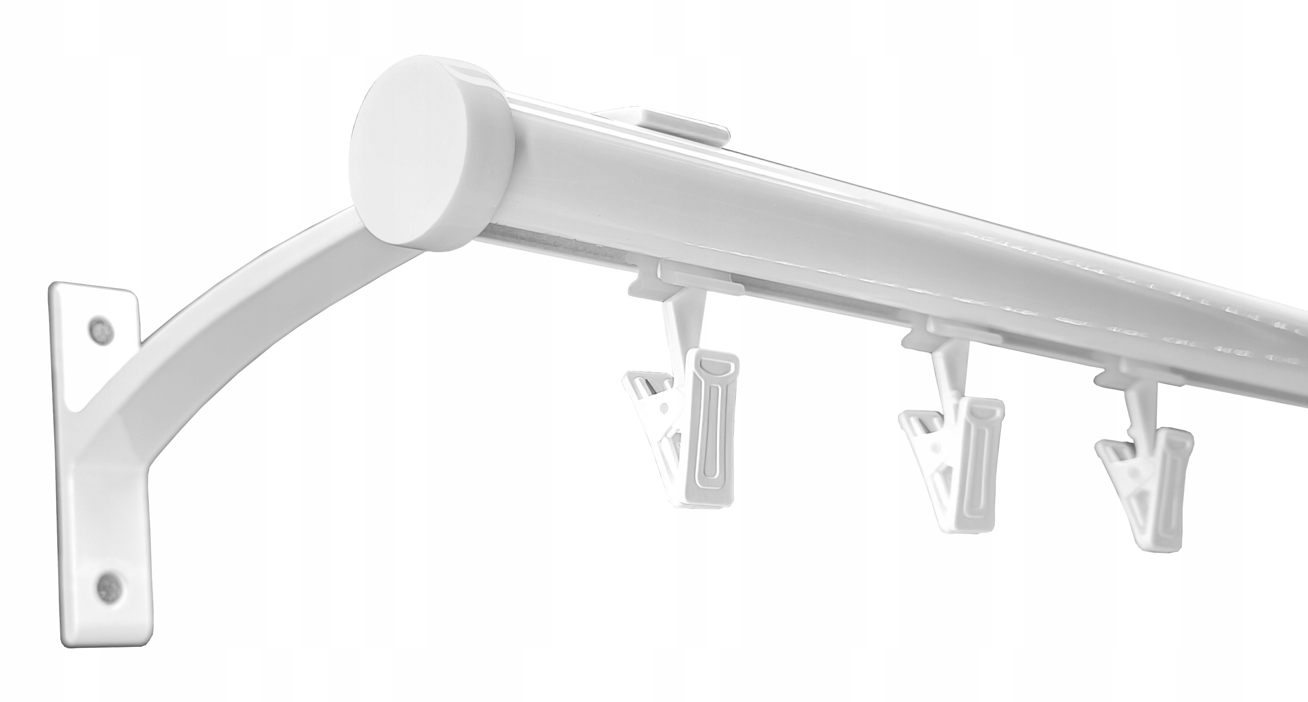 Garnýž Kolejnicový Apartmánový Alu 20 mm Bílý 200 cm žabky