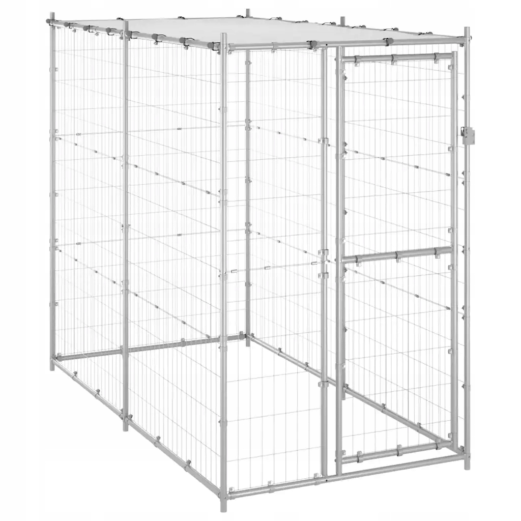 Levně Kotec pro psa s krytem, galvanizovaná ocel, 1