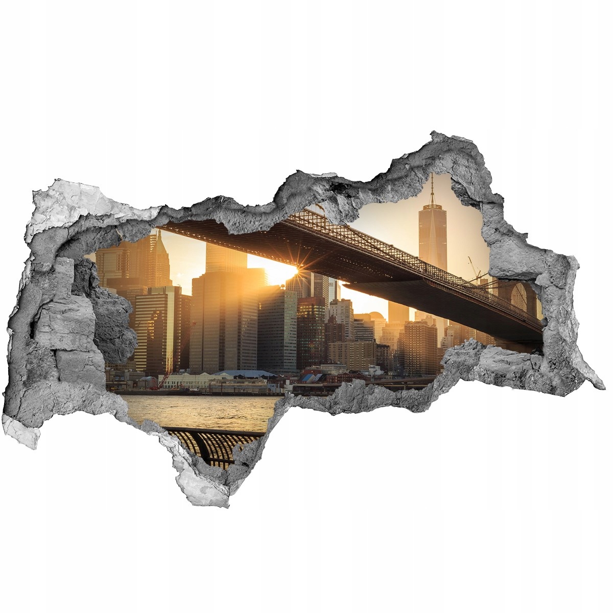 

Fototapeta dziura na ścianę 3d Most Brookliński