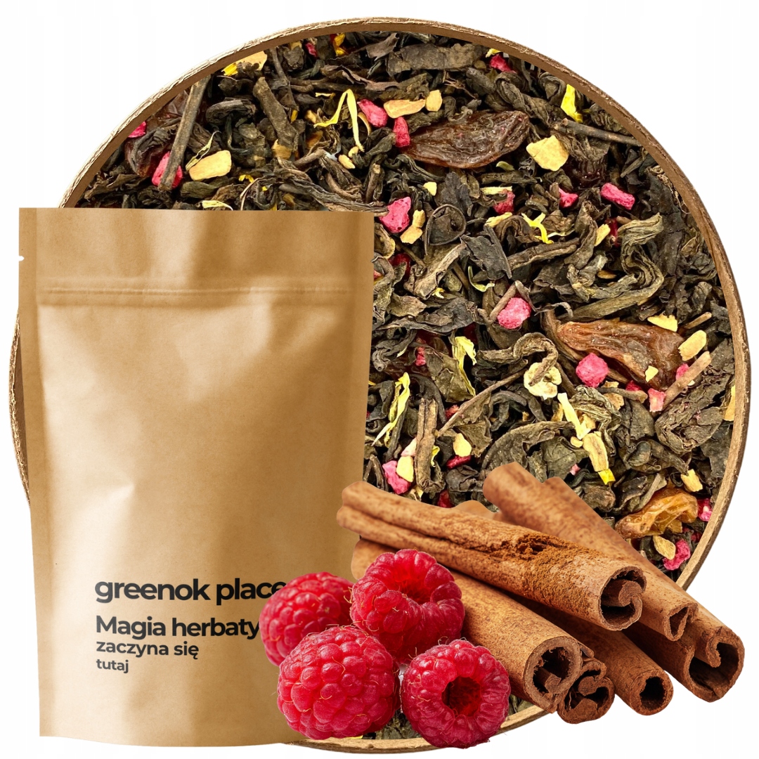 Čaj Pu-erh Malina Skořice 1000 g s vánoční malinou