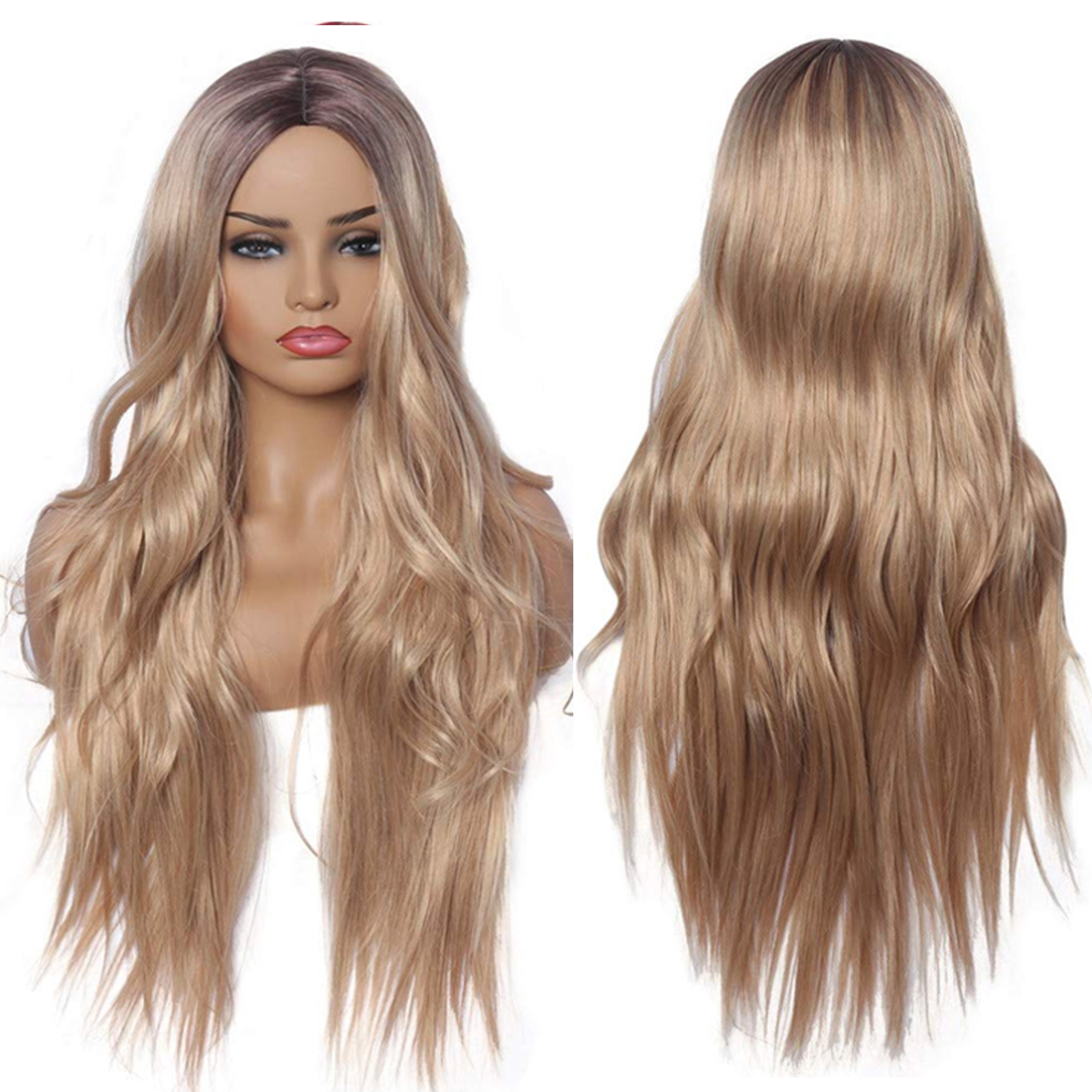 

Peruka Blond brąz długie włosy Ombre fale 70 cm