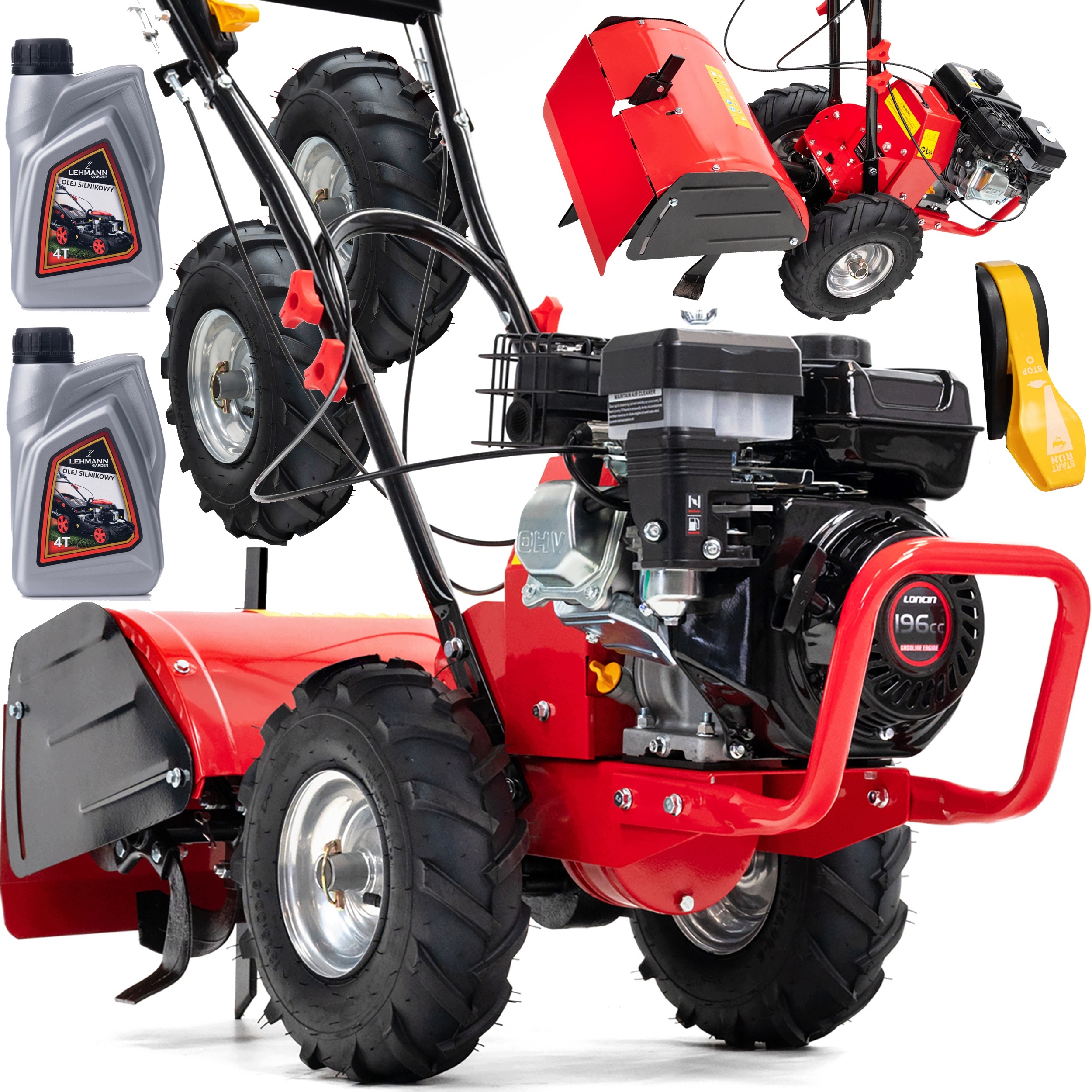 Profesjonalna Glebogryzarka Spalinowa Lehmann 50cm 196cc Loncin Biegi Napęd