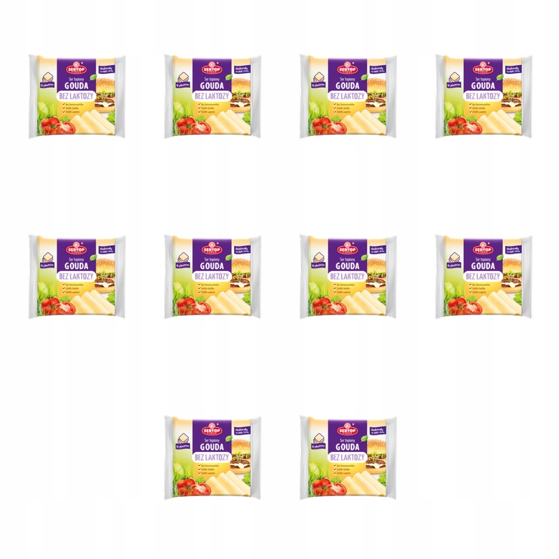 Tavený sýr gouda bez laktózy plátky 130 g Sertop X10