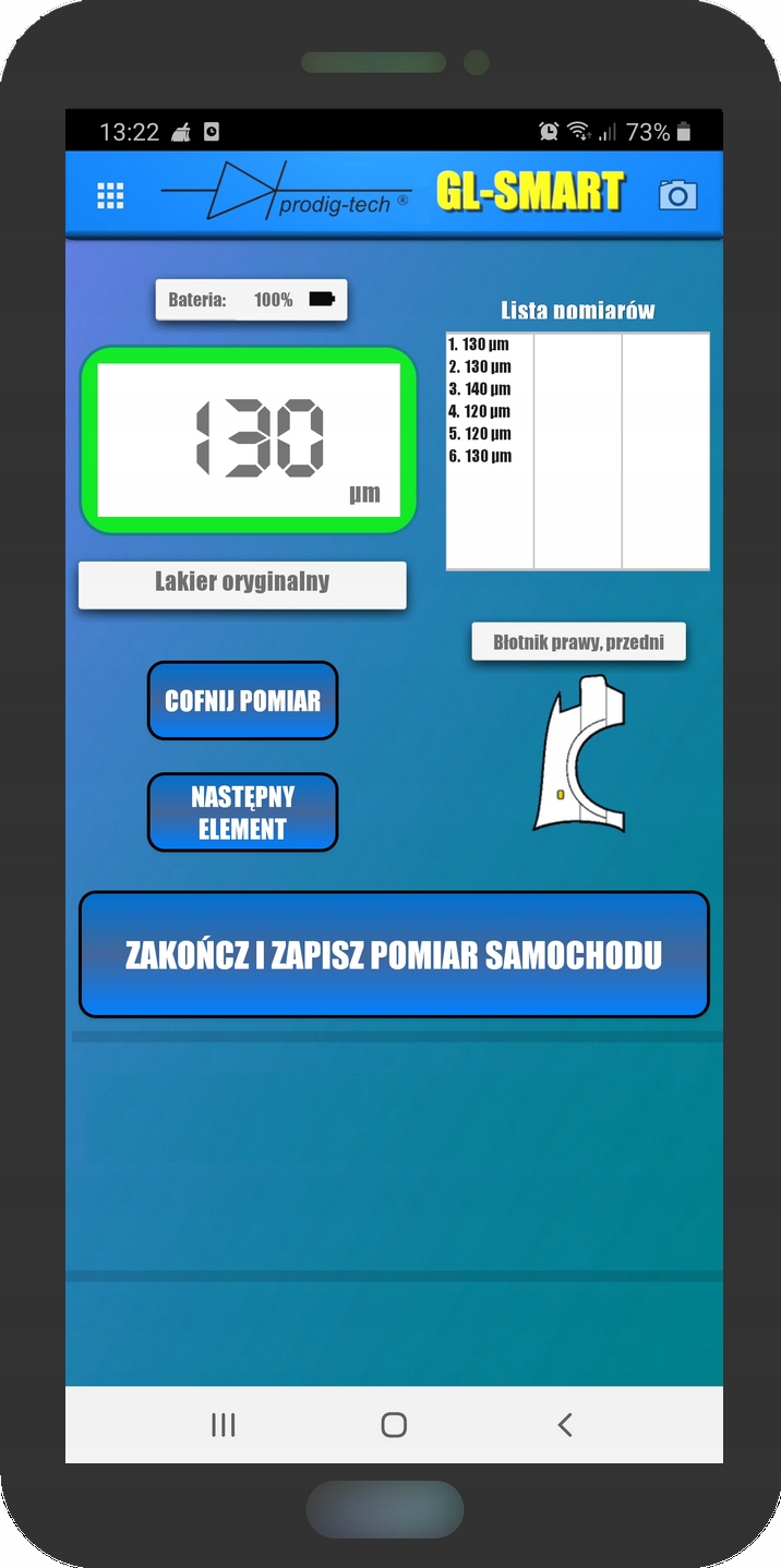MIERNIK TESTER grubości lakieru GL-SMART-2 ANDROID Model GL-SMART-2