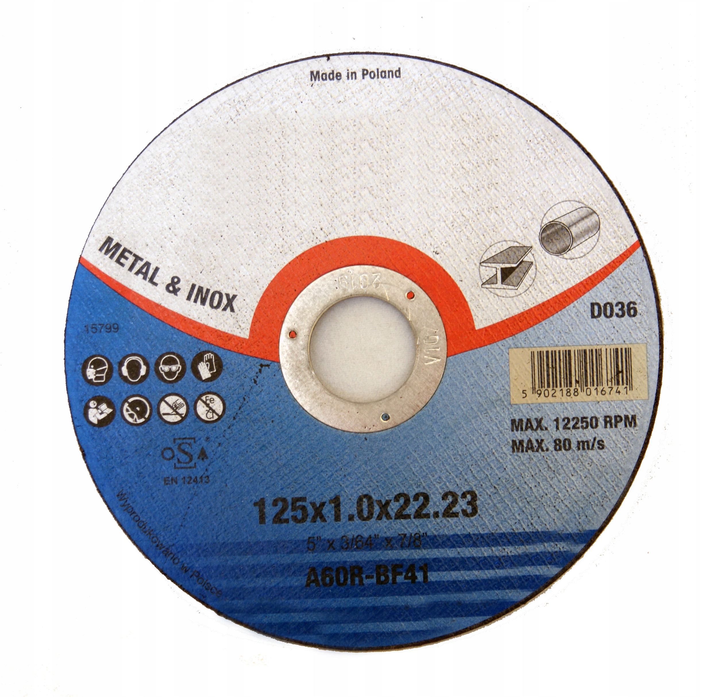 

Tarcza do cięcia stali, metalu Polska 125 x 2,5mm