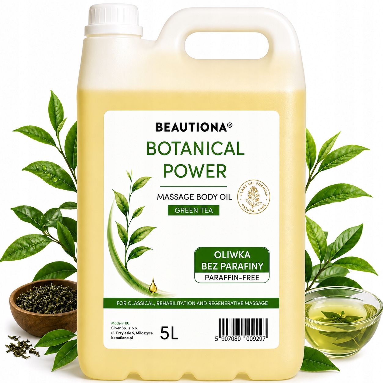 Olivový masážní olej Zelený Čaj 5 l (bez parafínu) Botanical Power