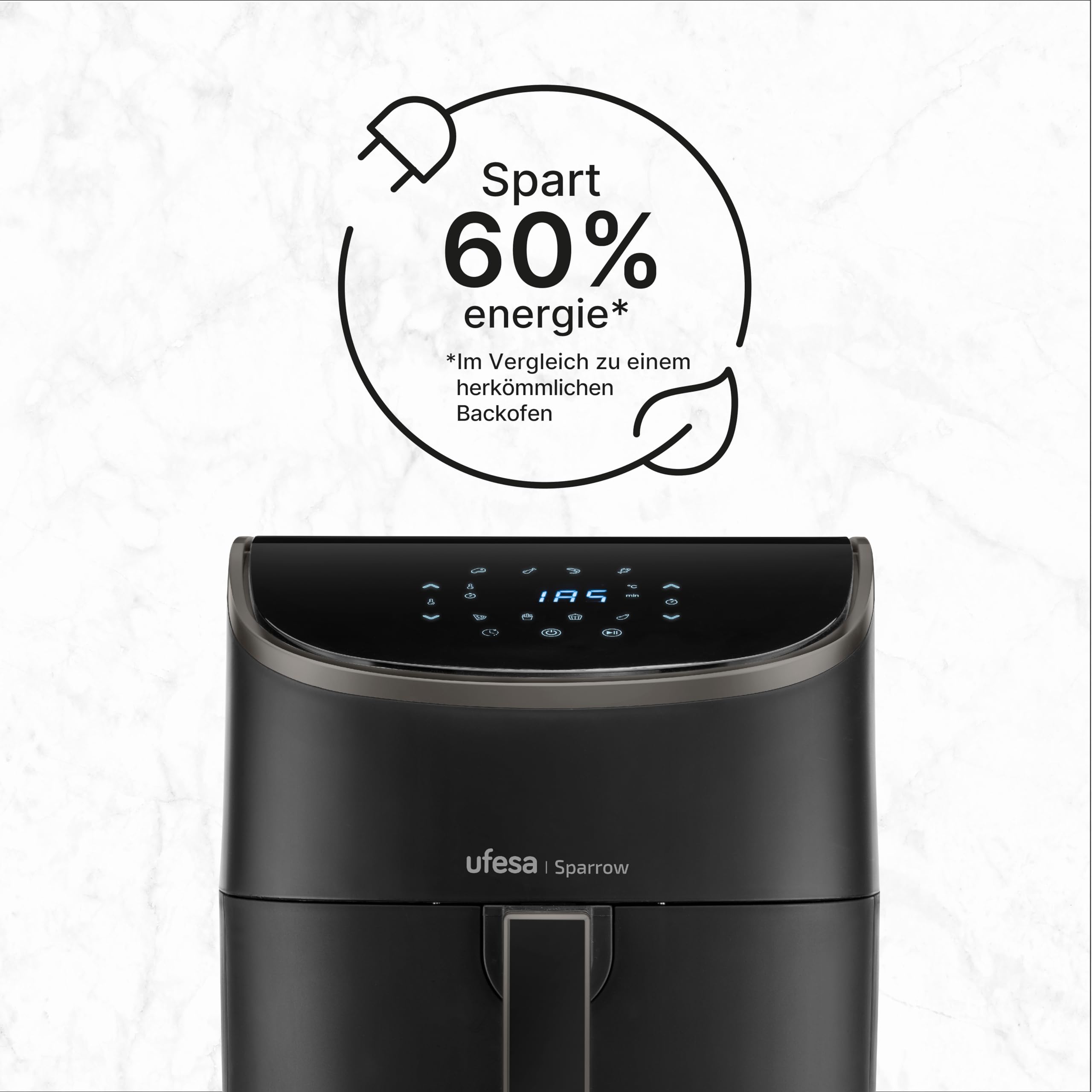 UFESA Sparrow Frytkownica Beztłuszczowa 6L 8 Programów 1700W Cyfrowa Timer — miniatura 3