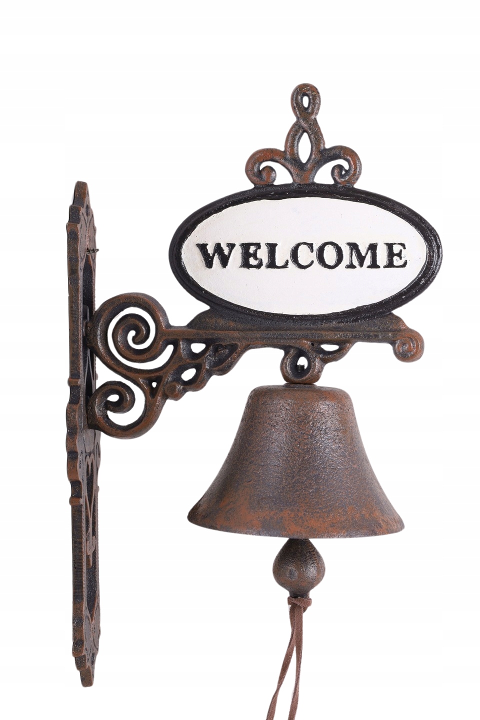 WELCOME -DUŻY MASYWNY-DZWONEK ŚCIENNY żeliwo
