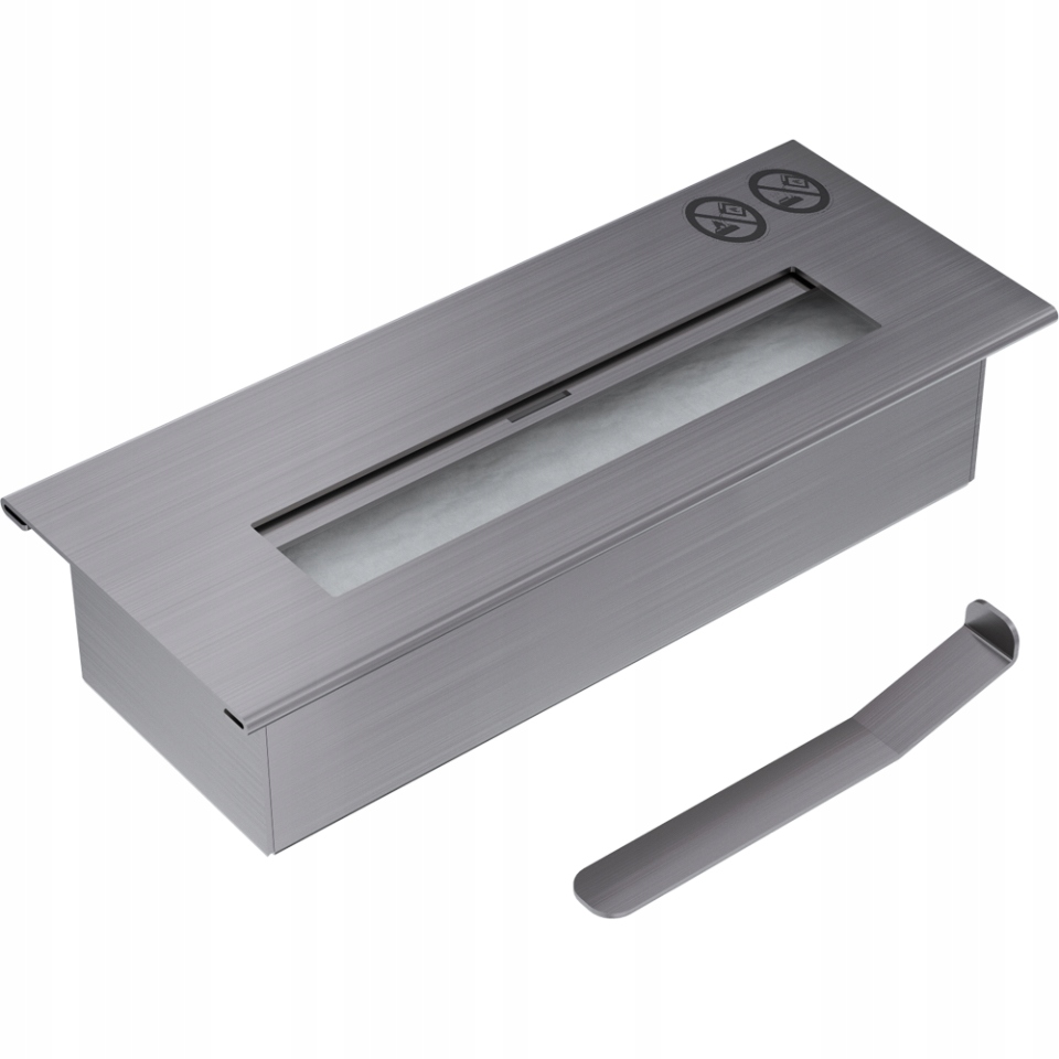 Voľne stojaci biokrb Kratki 49 x 17 x 6 cm strieborný