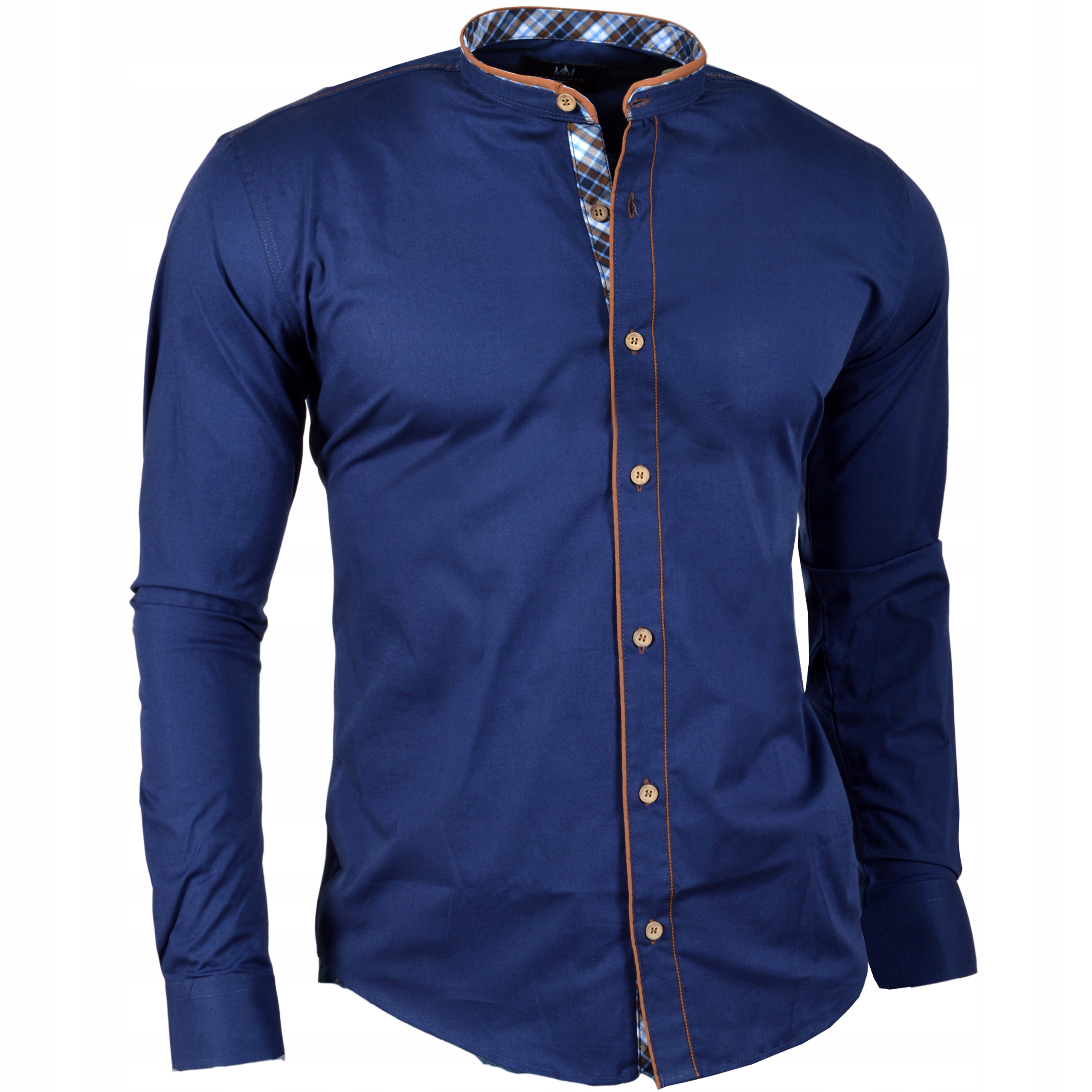 

Koszula Męska Stójka Bawełniana Codzienna Kratka