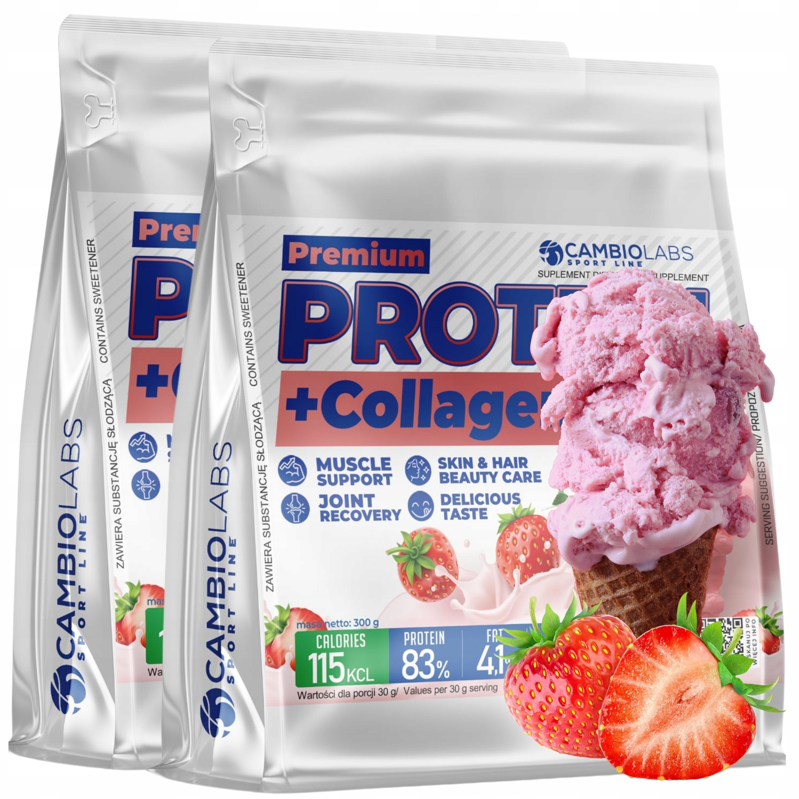 Protein s kolagenem pro ženy Bílkoviny a kolagen Whey Protein Wpc Jahoda