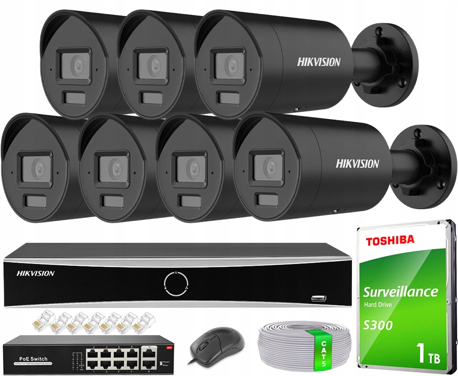 Sada na monitorovanie 4MPx Hikvision Acusense 7x DS-2CD2043G2-LI2U Black Smart
