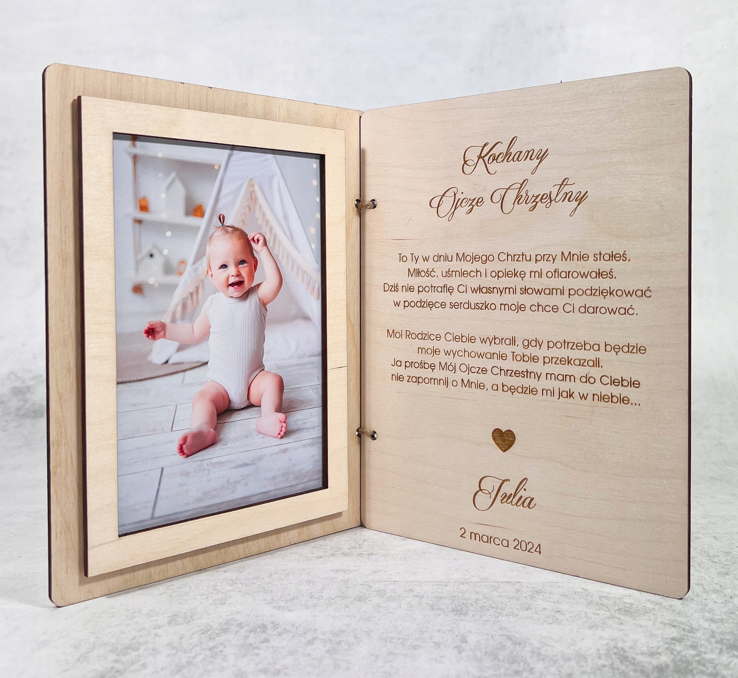 PODZIĘKOWANIE DLA OJCA CHRZESTNEGO NA CHRZEST Marka inna