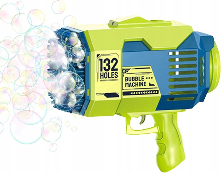 Pistolet na bańki mydlane LED z akumulatorem zielony – Aktywna zabawa i świetlny efekt