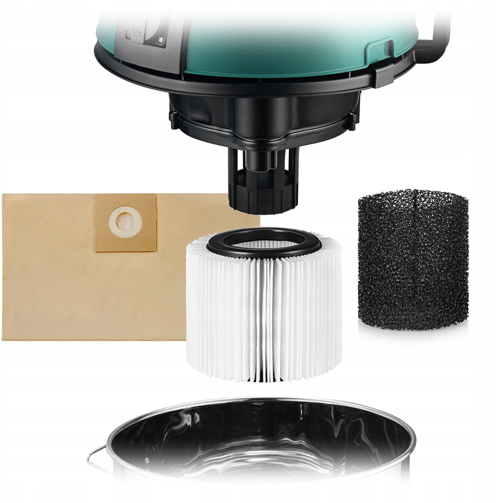 BEZWORKOWY ODKURZACZ PRZEMYSŁOWY MOCNY 3300W Z OTRZĄSACZEM PYŁU GIPSU MOKRO Maksymalna moc 3300 W