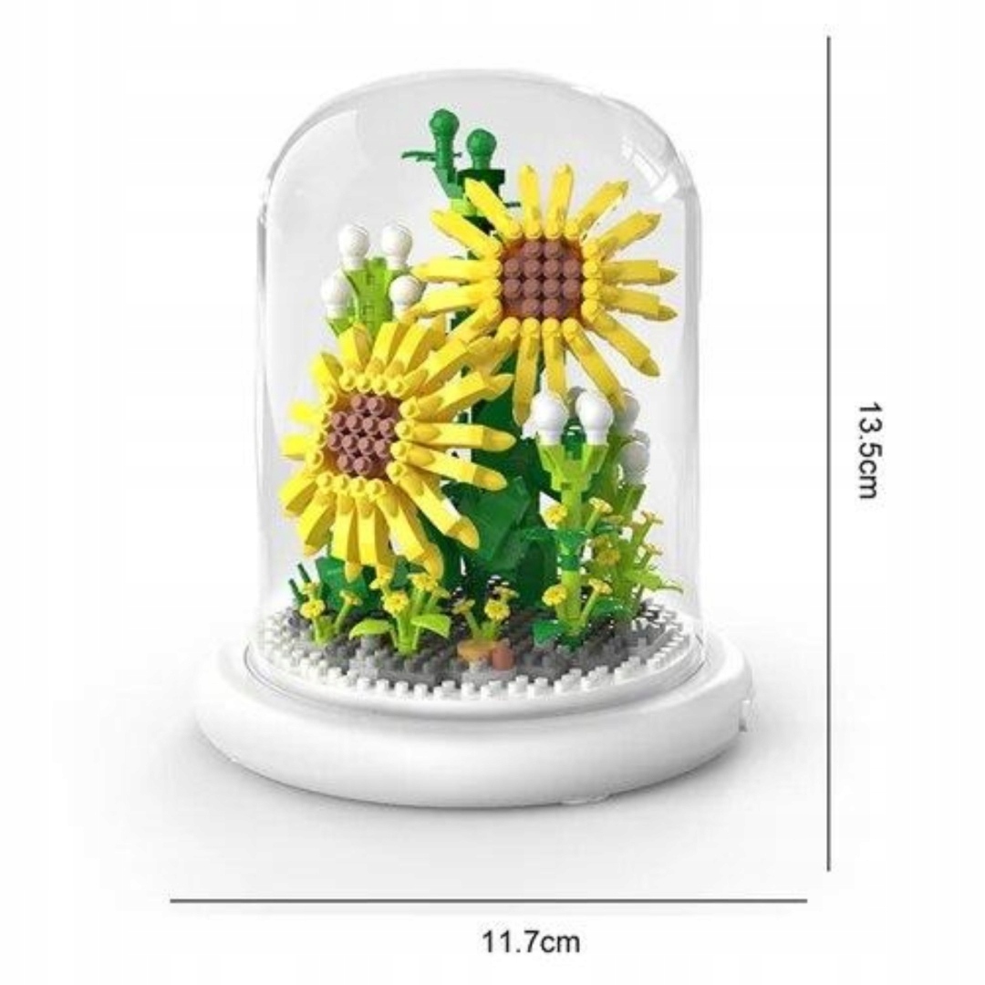 KLOCKI CREATOR BUKIET KWIATÓW ZESTAW PREZENT DIY Z LAMPKĄ LED