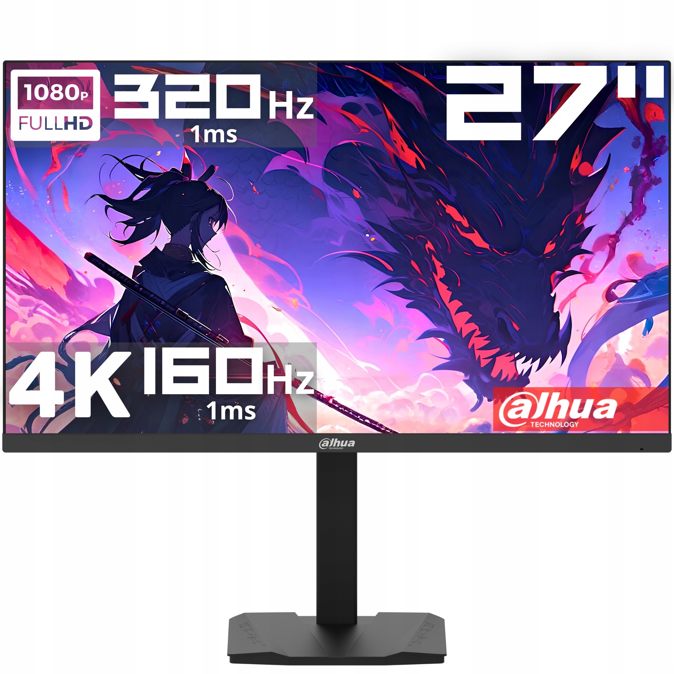 Herní monitor 4K Uhd 27 palců 320 Hz 160 Hz 1 ms Dual Mode Hdmi Ips Hdr
