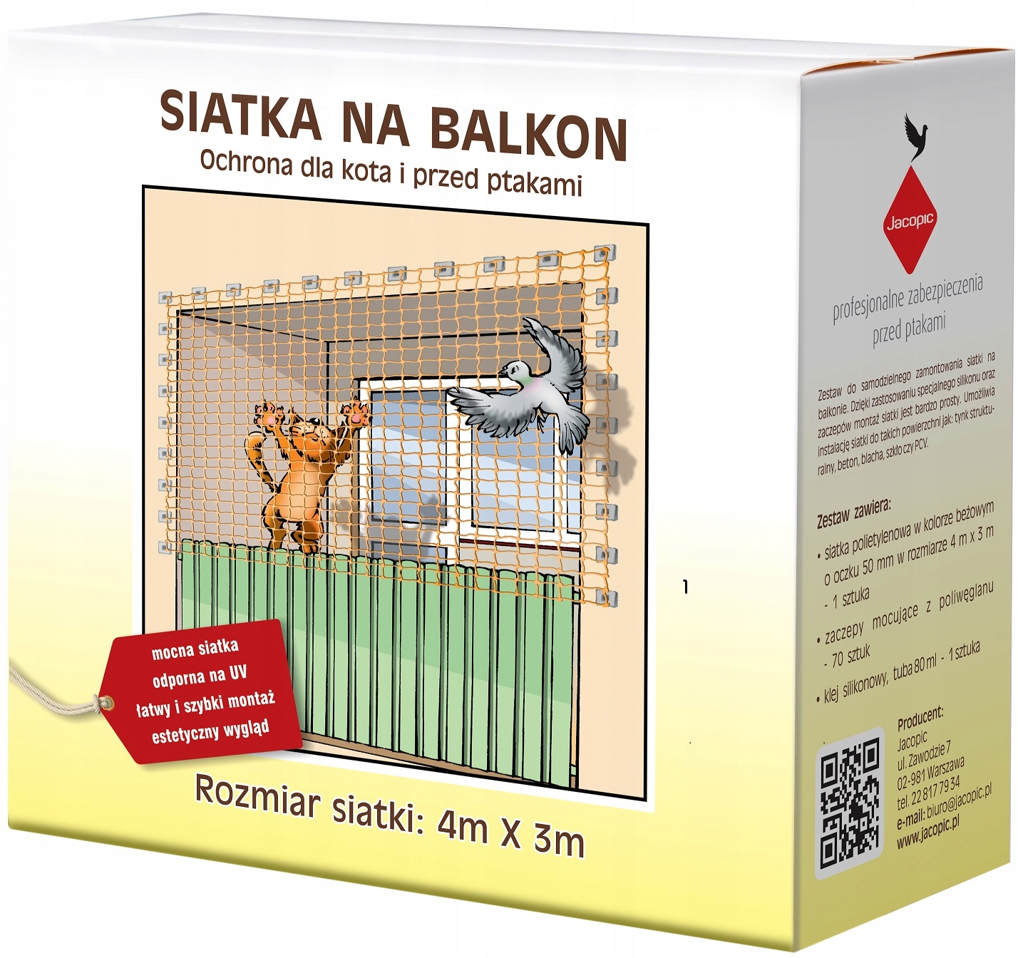 

Zestaw Siatka Balkonowa Dla Kota Na Gołębie 4X3