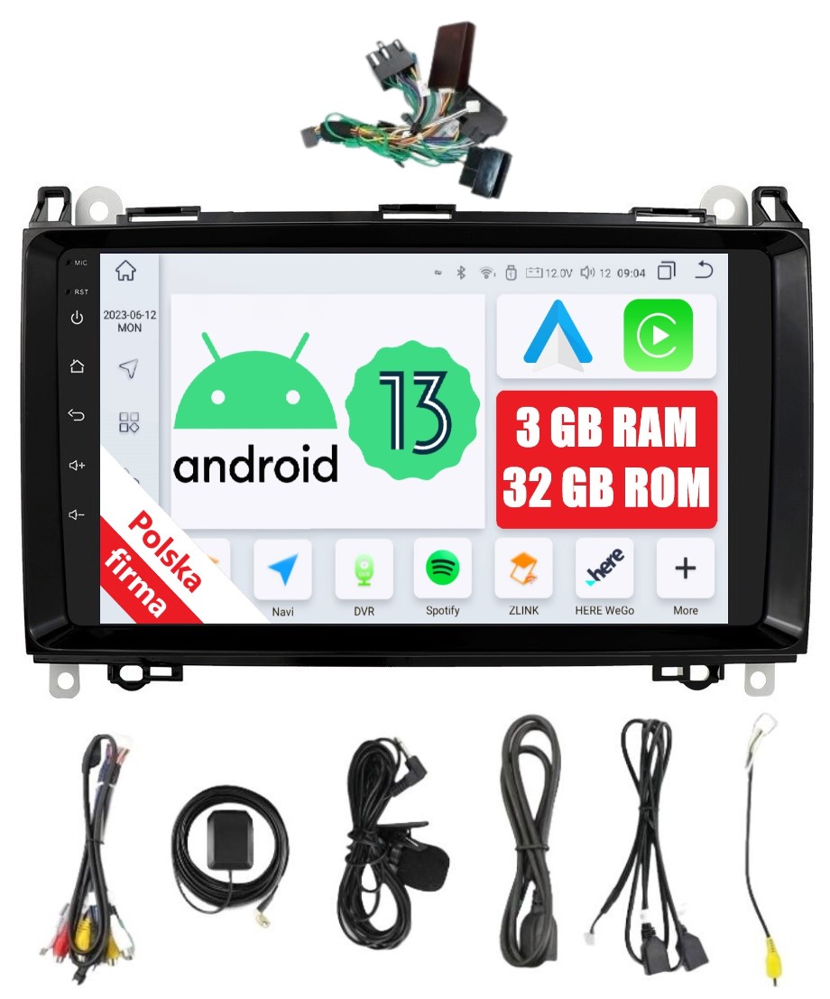 Rádio Navigace Android Mercedes Benz W906 Sprinter 3/32 Gb Dsp Carplay