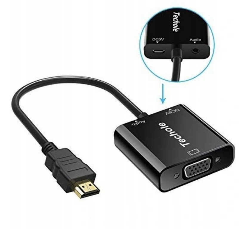 Przejściówka HDMI na VGA adapter TECHOLE