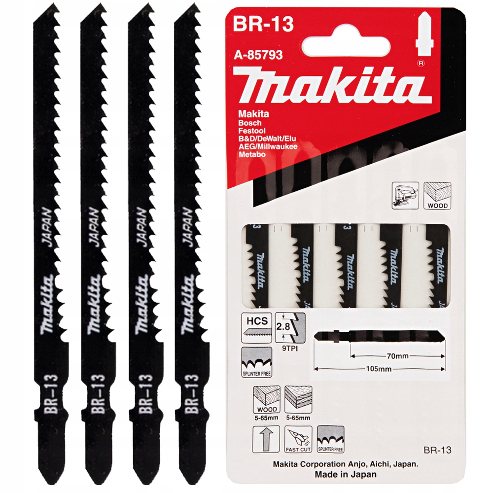 

Makita Brzeszczoty Hcs 70MM BR13 A-85793 5szt