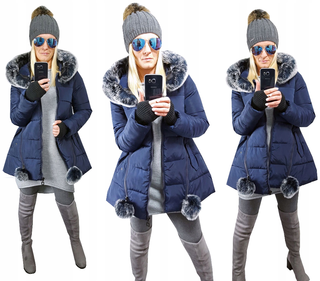 

Asymetryczna Kurtka Parka Gwiazda Kaptur Futerko S