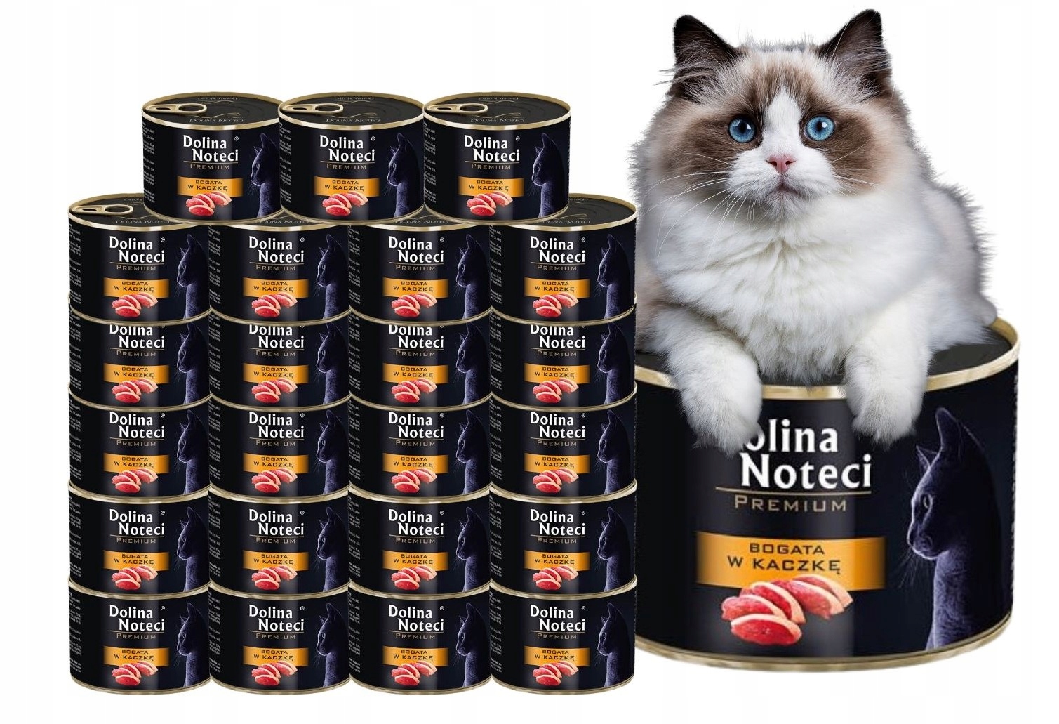 Levně Dolina Noteci Premium mokré krmivo pro kočky bohaté na kachnu 24x185g