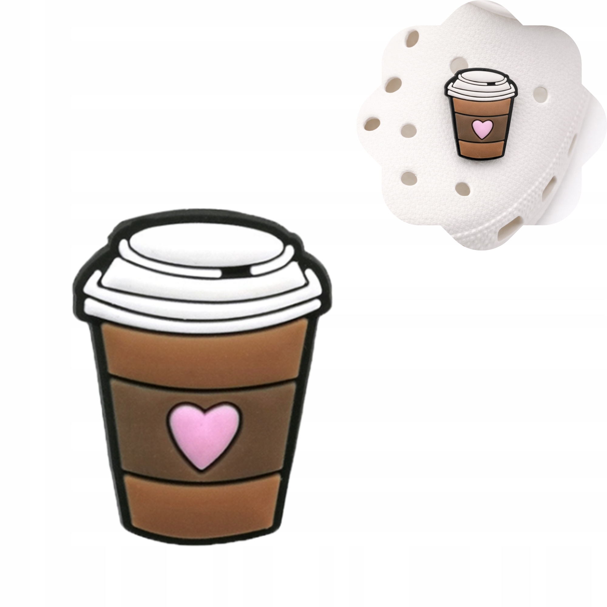 CROCS PRZYPINKA DO BUTÓW CROCSÓW PIN OZDOBA KAWA KAWKA SERCE SOVANA