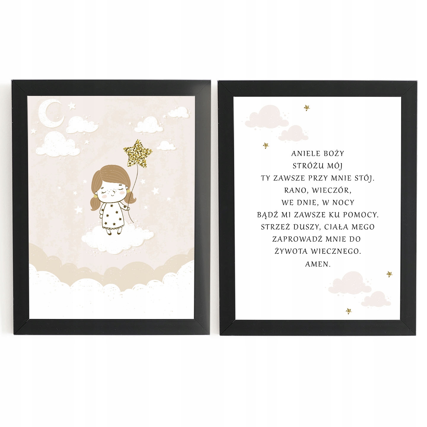 MODLITWA obraz ZESTAW 2x plakat A3 chrzest 30x40 Płeć chłopcy dziewczynki