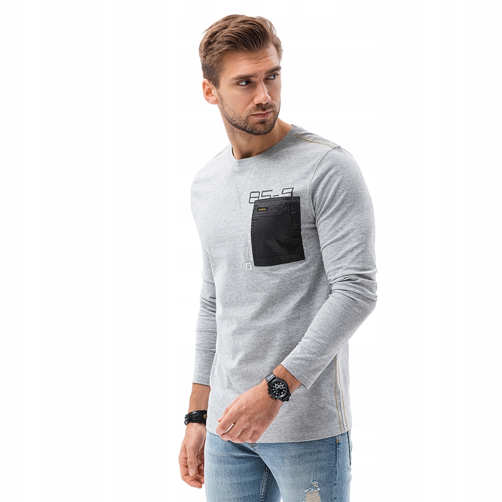 

Longsleeve męski z kieszonką L130 V3 szary mel L