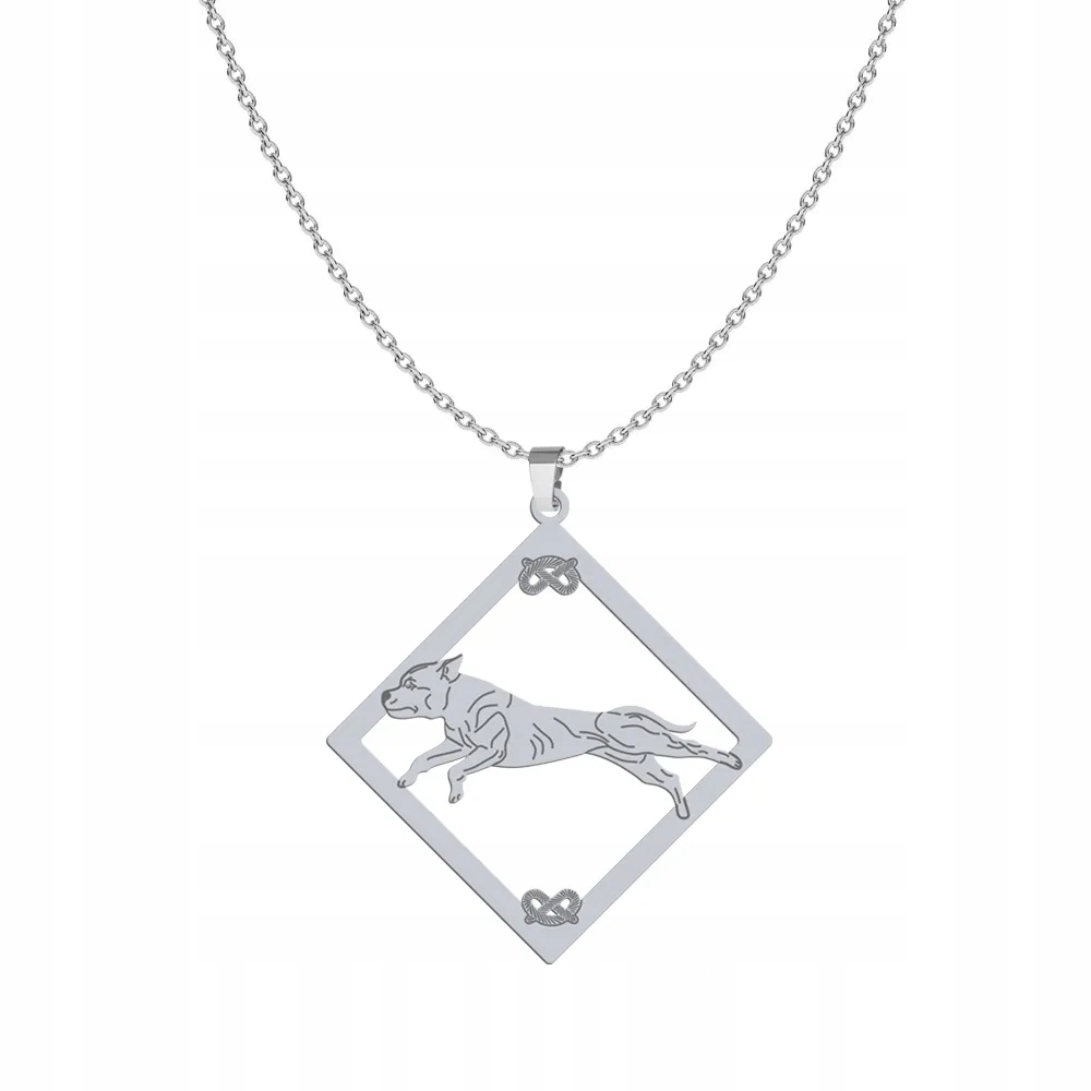 Stříbrný náhrdelník se stafordšírským bulteriérem 925 Žena Gravírování Bonus