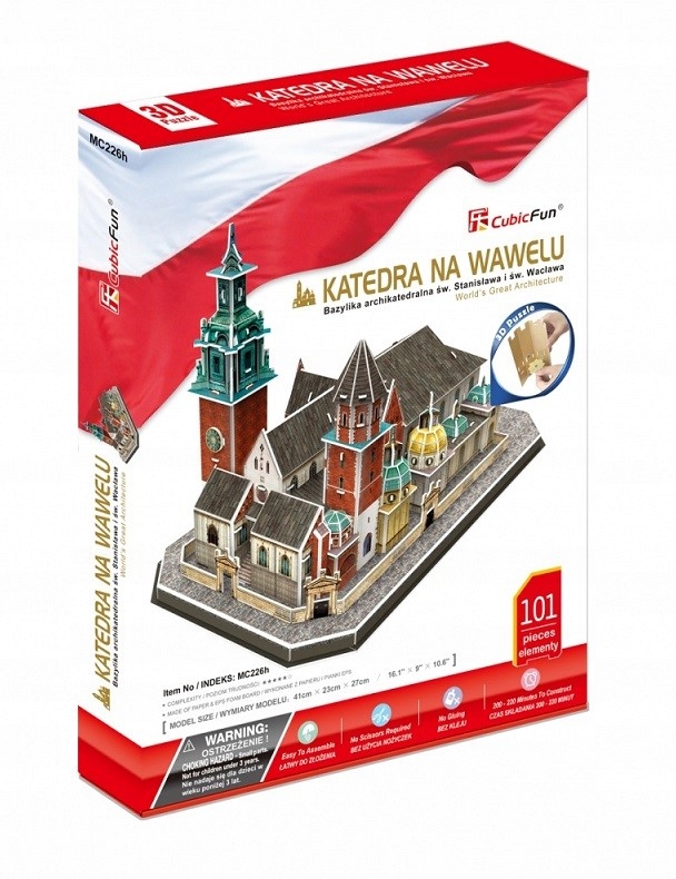 PUZZLE 3D Katedra na Wawelu Bazylika KLOCKI Dante Marka Cubic Fun