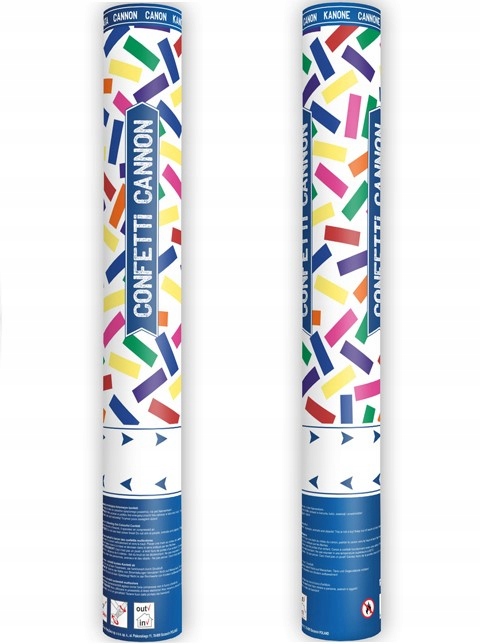 TUBA STRZELAJĄCA KONFETTI KOLOROWE PASKI ARMATA NA URODZINY WESELE 40 CM Marka Party Deco