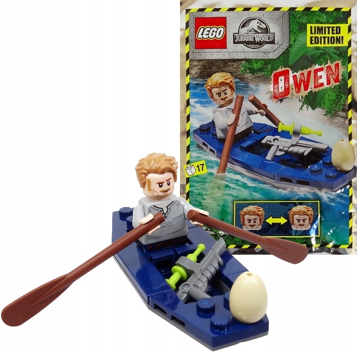 LEGO JURASSIC WORLD ФИГУРКА ОУЭН В БАЙДАРКЕ ПАКЕТИК