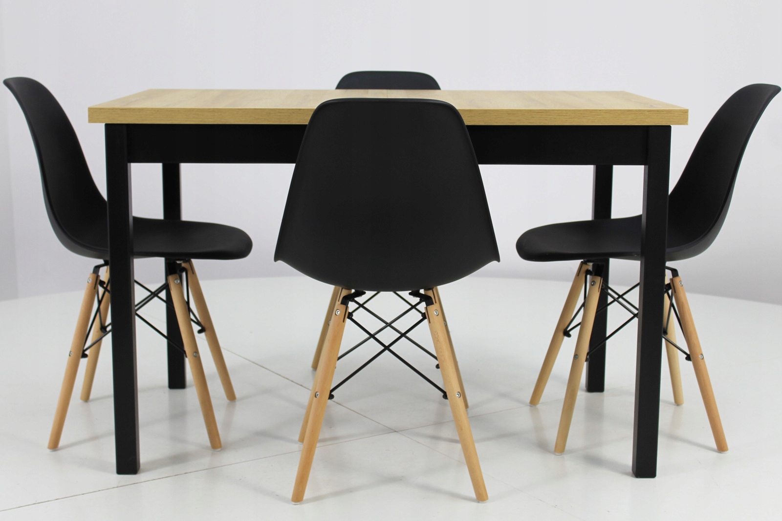 Mały zestaw STÓŁ ROZKŁADANY z 4 krzesłami CZARNE Marka Sigma