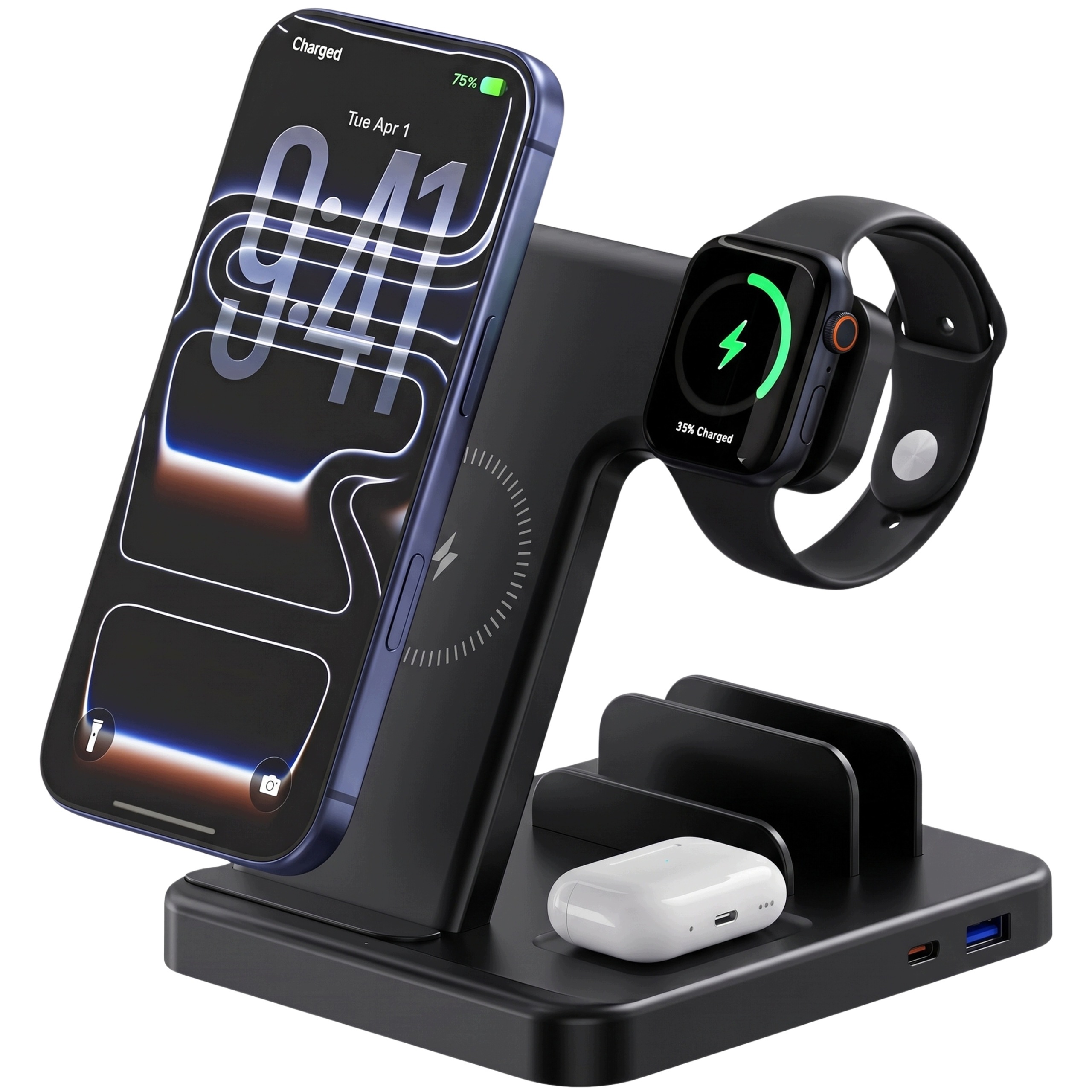 Ładowarka indukcyjna 5w1 do iPhone Apple Watch AirPods stacja dokująca 36W