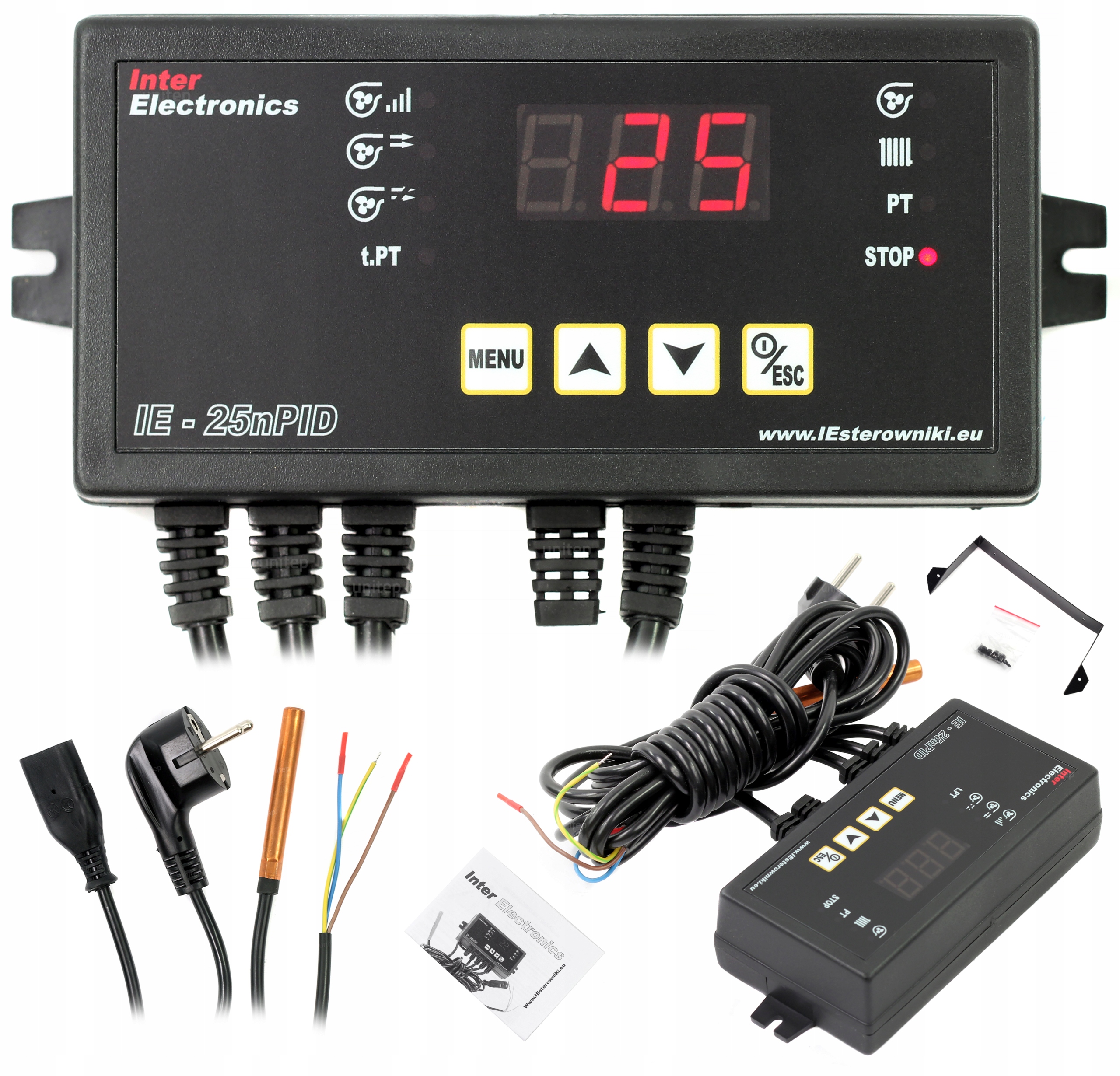 Sterownik Regulator IE-25n Pid do kotła pieca Nadmuch Pompa Co