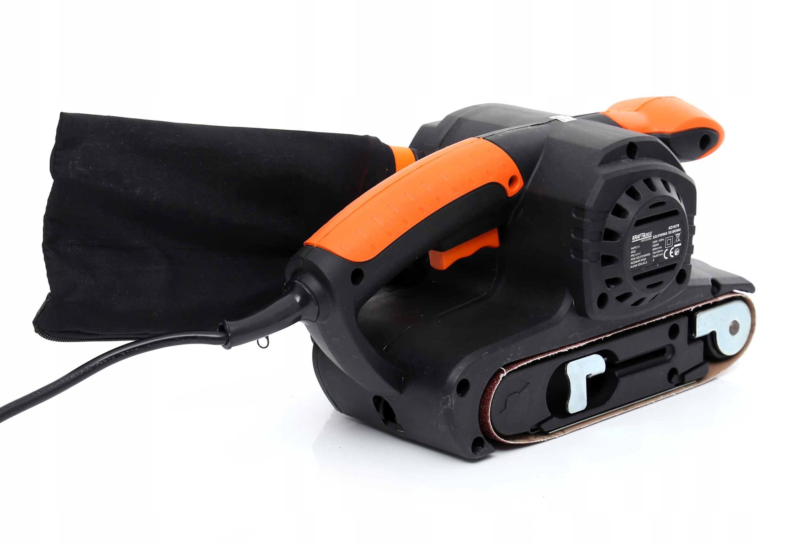 SZLIFIERKA TAŚMOWA KRAFTDELE 1850 W 230 V KD1679 Długość powierzchni szlifowania 120 mm