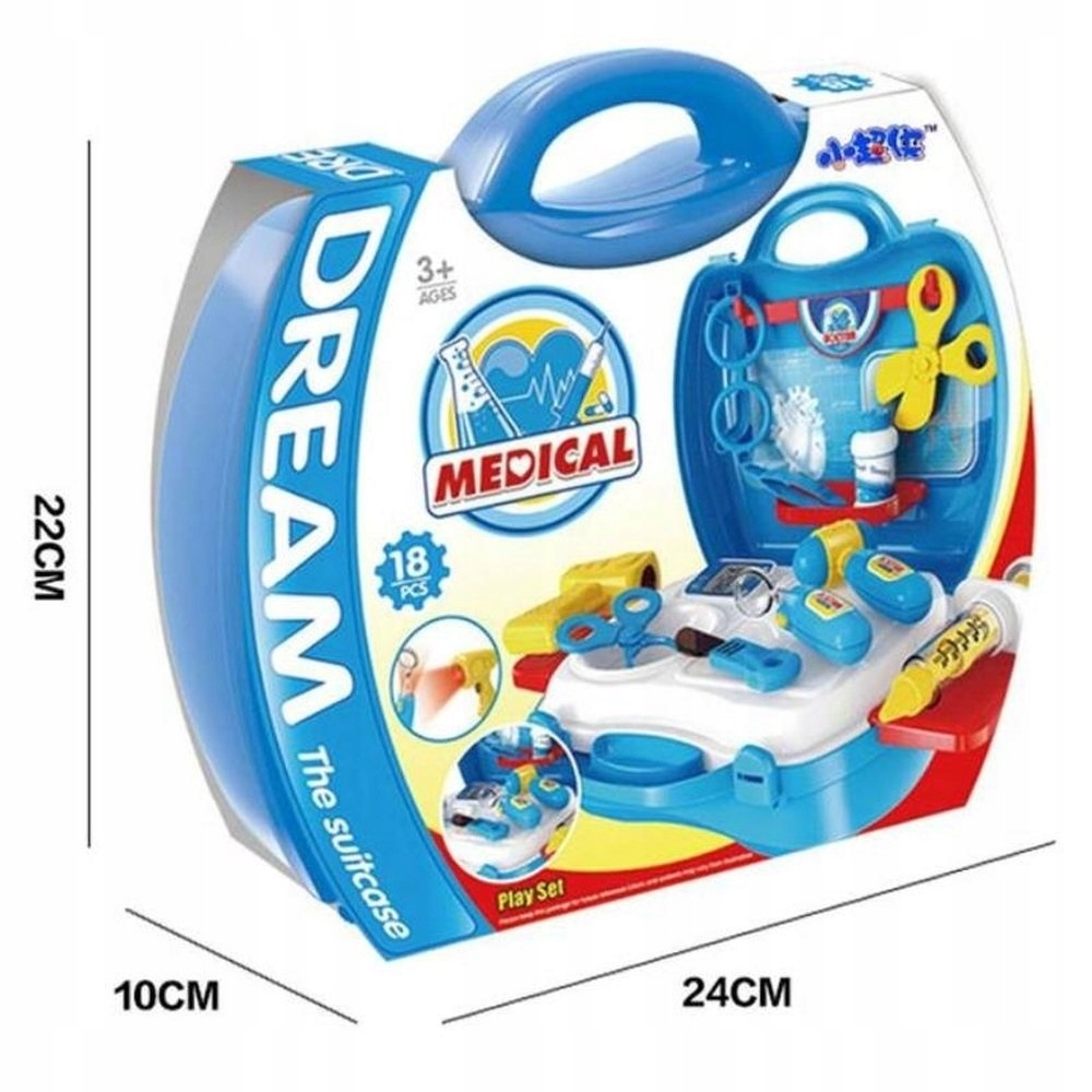 ZESTAW LEKARSKI 18 ELEMENTÓW WALIZKA LEKARZA Kod producenta NO-1000394