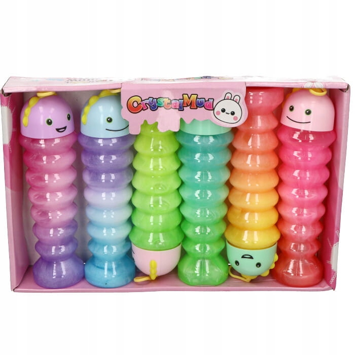GLUTEK SLIME KROKODYL TĘCZOWY Z BROKATEM XXL MIX 6SZT Stan opakowania oryginalne