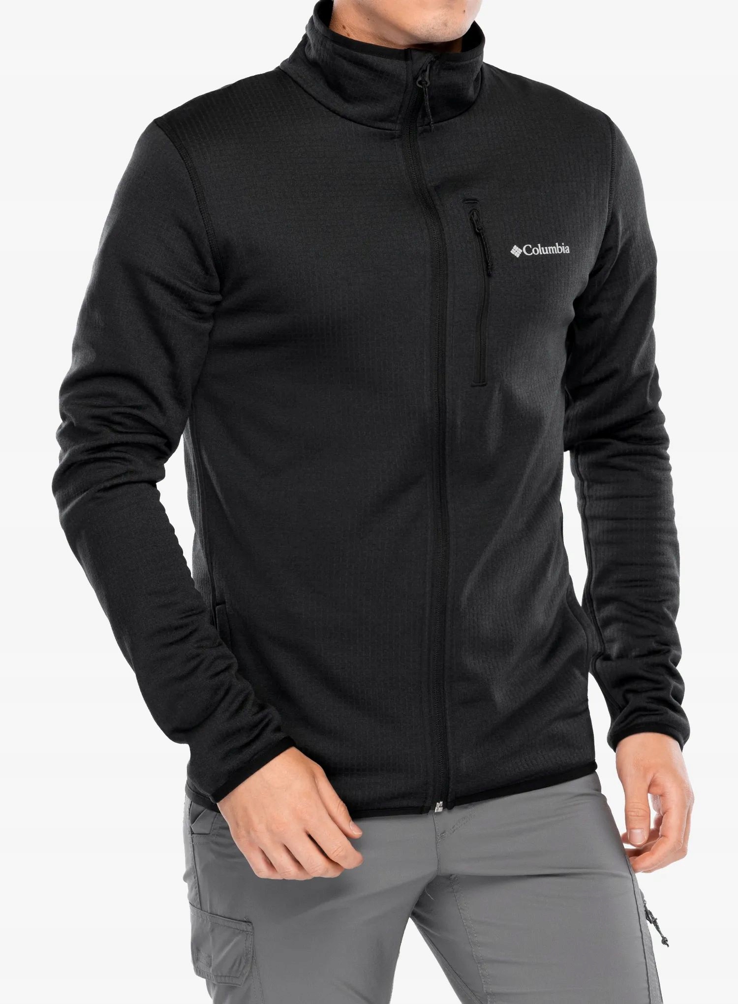 Flísová mikina Columbia Essential Hike Grid Fleece Full Mikina fleecová černá S