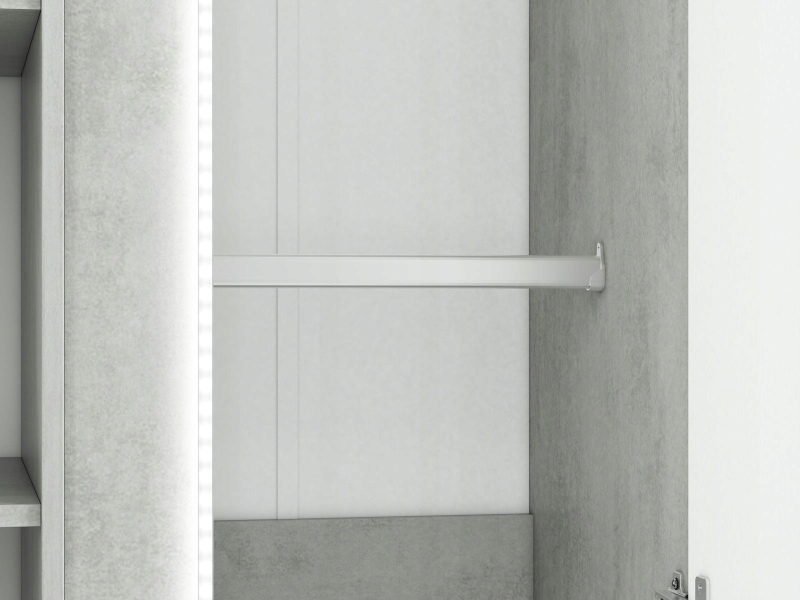 SZAFA DO SALONU SYPIALNI BIAŁA Z LED LUMENS 01 Kolekcja LUMENS