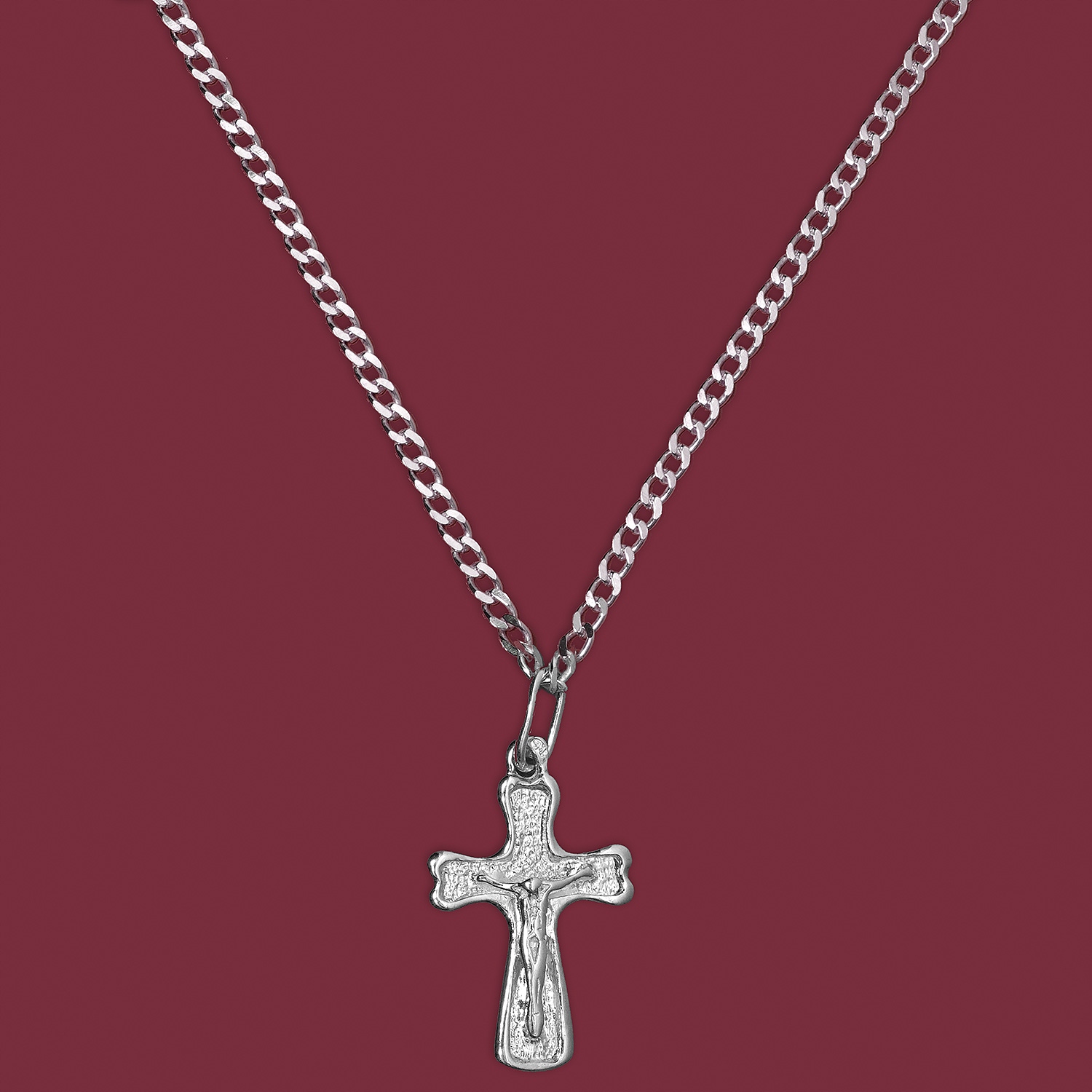 Łańcuszek srebrny, krzyżyk, Komunia, Chrzest 45cm Marka Inna marka