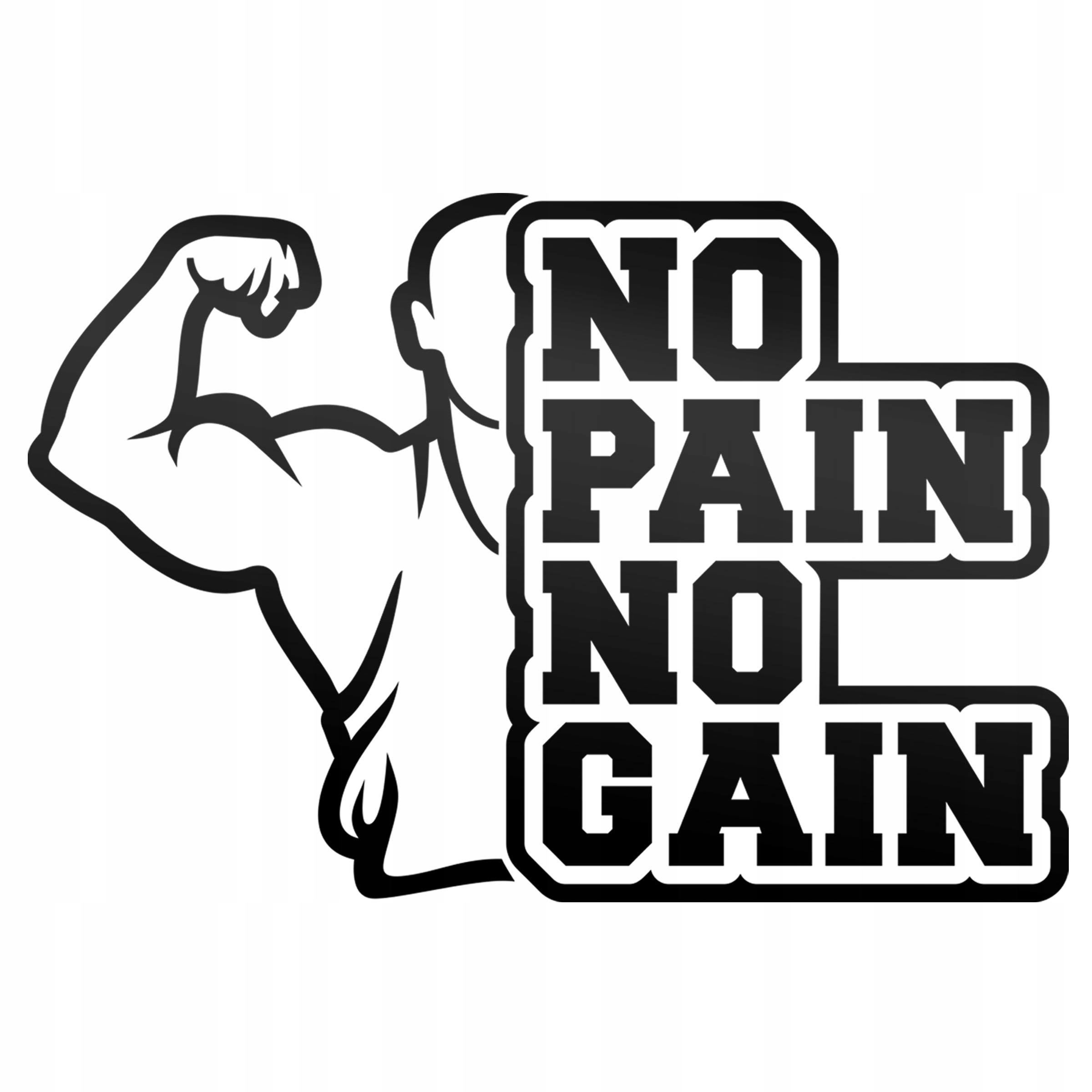 

No Pain No Gain naklejka na auto Siłownia odblask