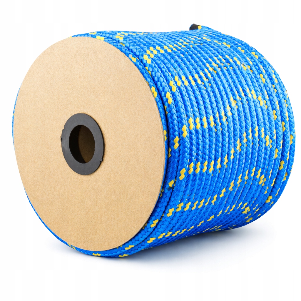Polypropylenové lano Pp 14 mm ×90 m modré (žluté skvrny) Na roli